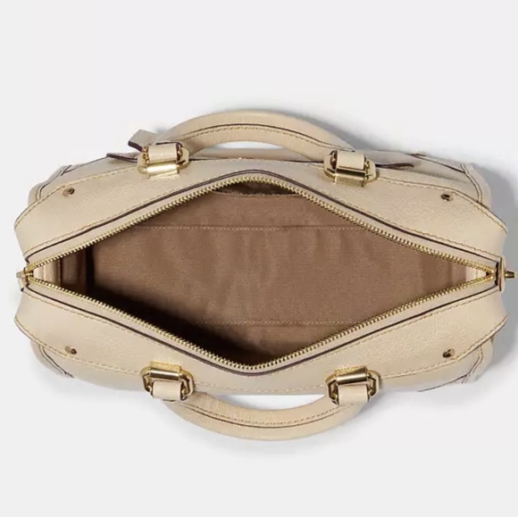 Coach Millie Ivory Pebbled Leather Satchel / Crossbody in Gift Box Nwt ❤️ - Picture 8 of 10